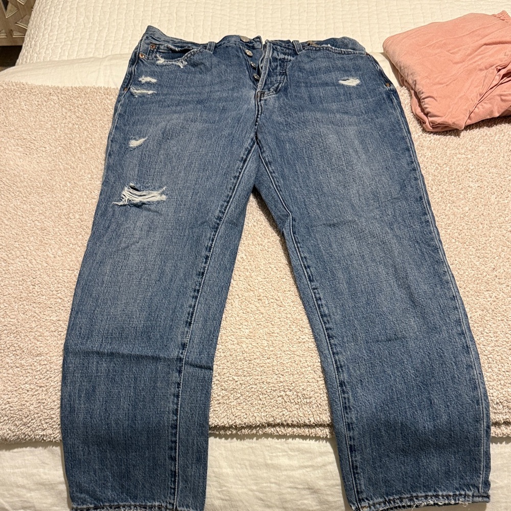 Pistola Blue Distressed Boyfriend Jeans